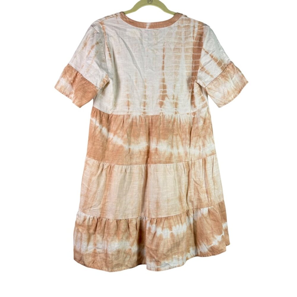 🟢 Faherty Womens V-Neck Tie-Dye Loose Fitting Dress Size Small - Picture 3 of 10